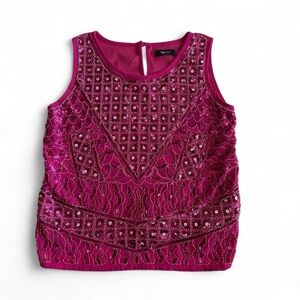 Verty Fuchsia Embellished Tank Top